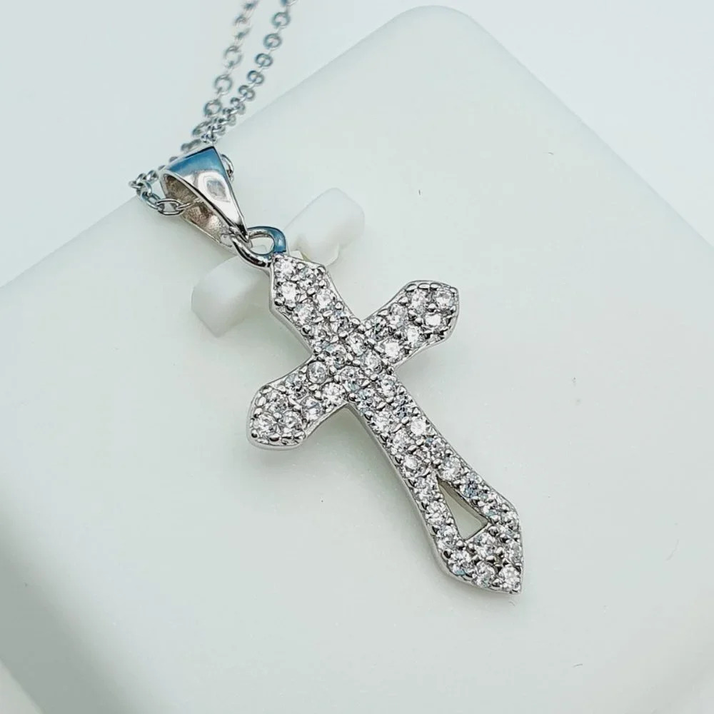 "925 Sterling Silver Cubic Zircon Necklace, UU1P7A7007
